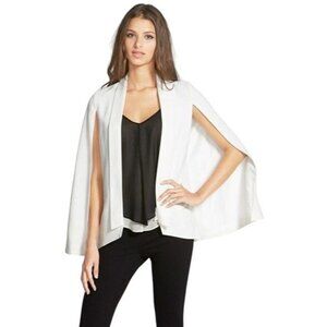 MURAL Womens M White Open Front Shawl Collar Formal Wedding Cape Blazer Jacket